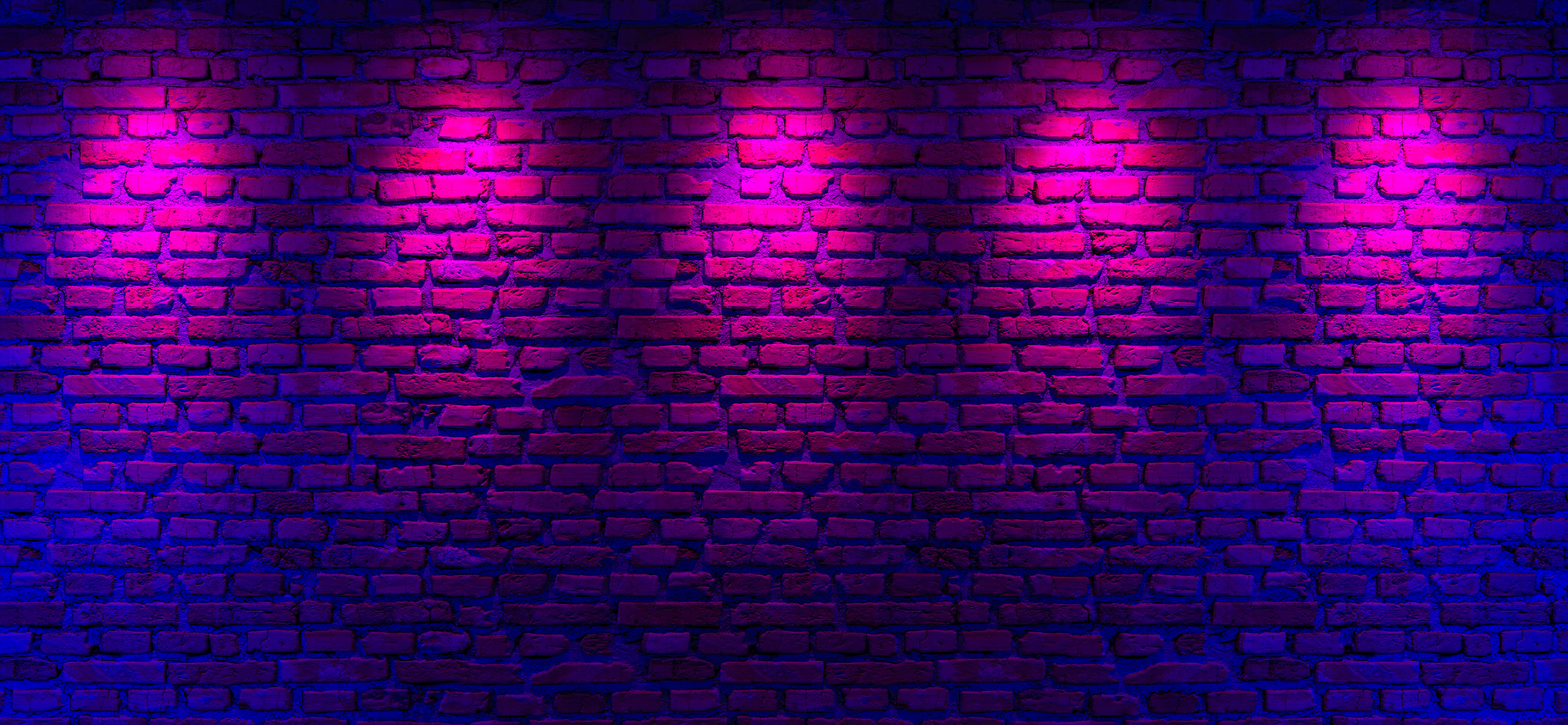 Brick Walls with Neon Light Background